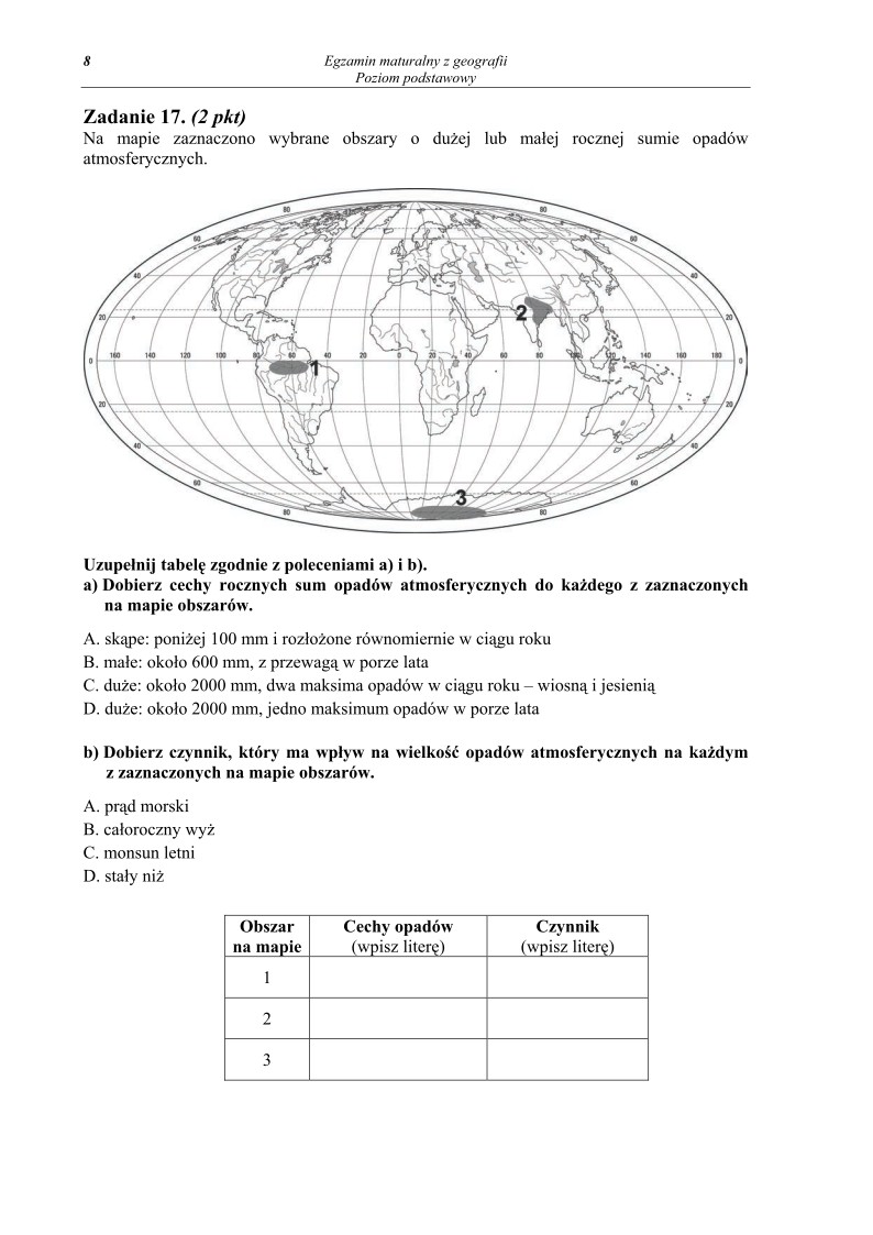 Pytania - geografia, p. podstawowy, matura 2013-strona-08