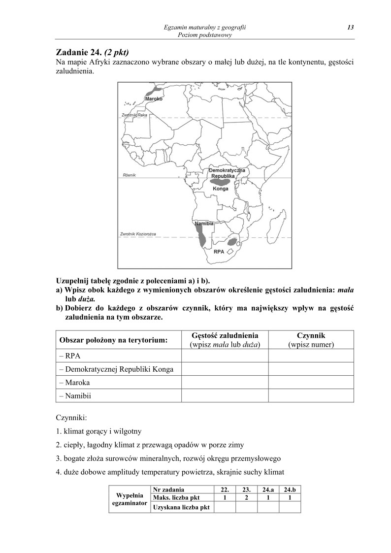 Pytania - geografia, p. podstawowy, matura 2013-strona-13