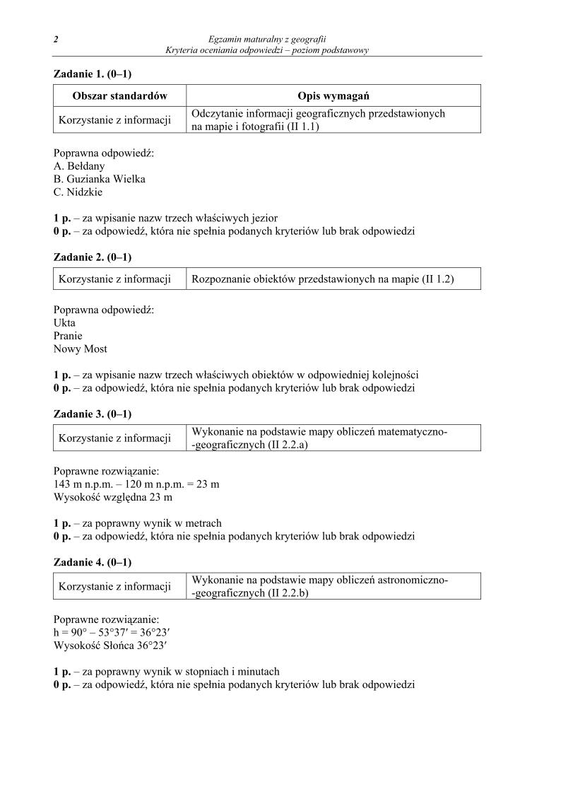 odpowiedzi -geografia , p. podstawowy, matura 2013-strona-02