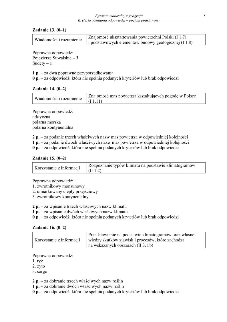 odpowiedzi -geografia , p. podstawowy, matura 2013-strona-05