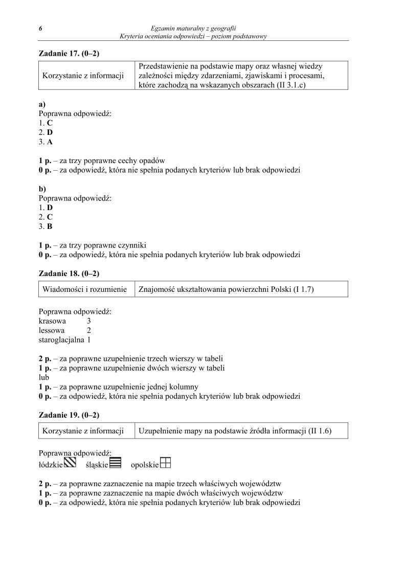 odpowiedzi -geografia , p. podstawowy, matura 2013-strona-06