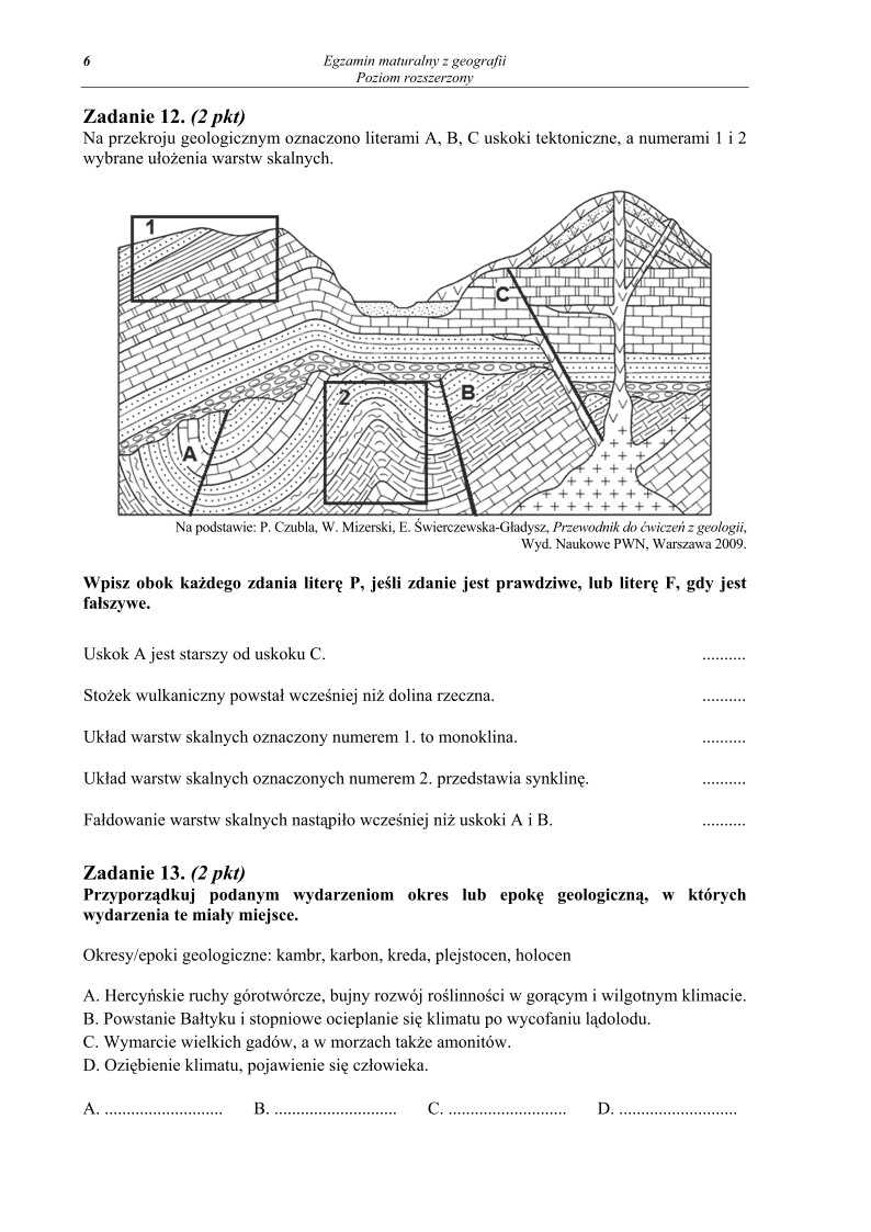 Pytania - geografia, p. rozszerzony, matura 2013-strona-06