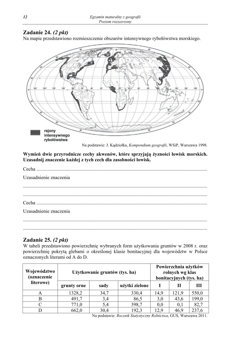 Pytania - geografia, p. rozszerzony, matura 2013-strona-12