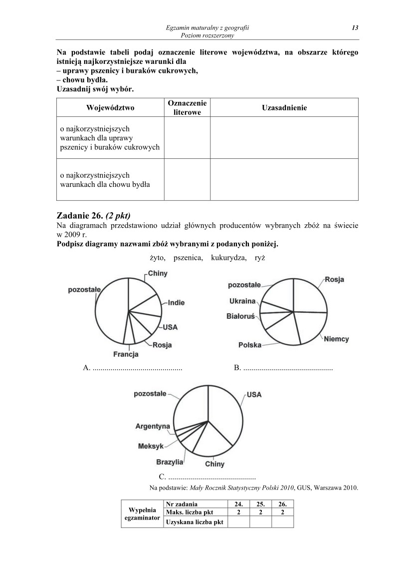 Pytania - geografia, p. rozszerzony, matura 2013-strona-13