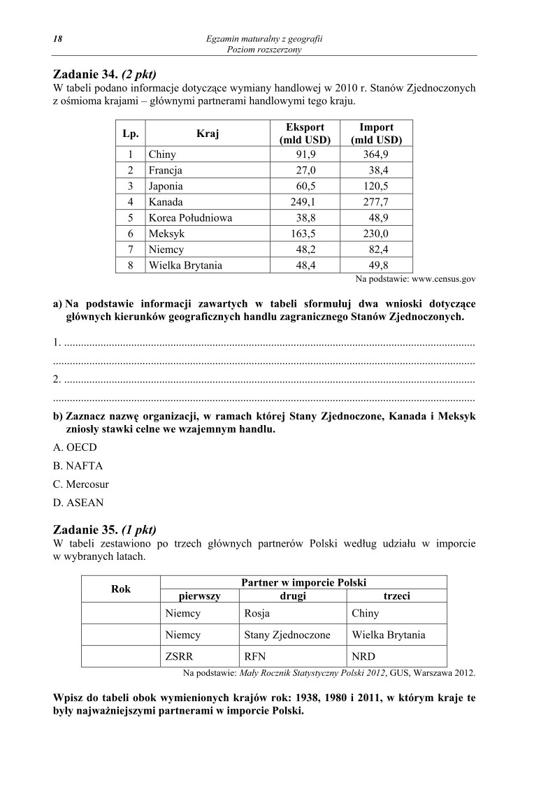 Pytania - geografia, p. rozszerzony, matura 2013-strona-18