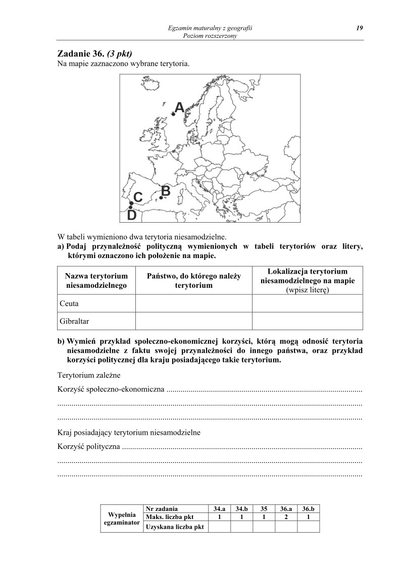 Pytania - geografia, p. rozszerzony, matura 2013-strona-19