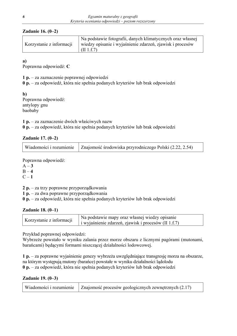 odpowiedzi -geografia , p. rozszerzonyy, matura 2013-strona-06