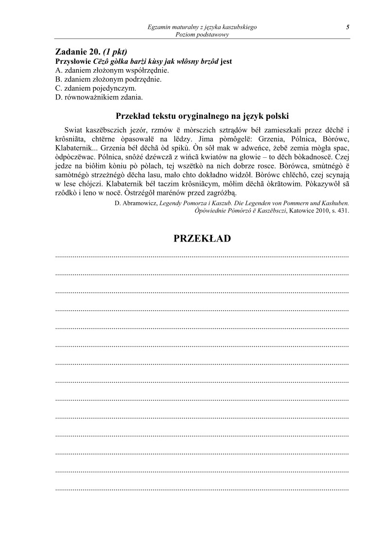 Pytania - język kaszubski, p. podstawowy, matura 2013-strona-05