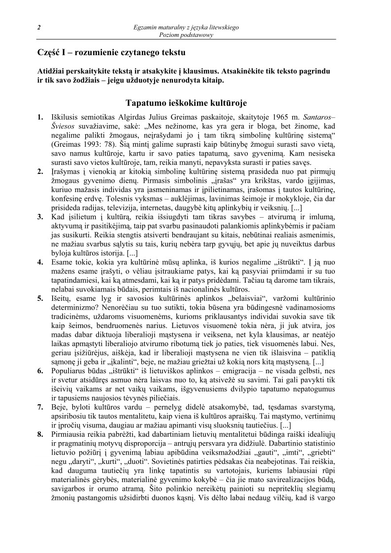 Pytania - język litewski, p. podstawowy, matura 2013-strona-02