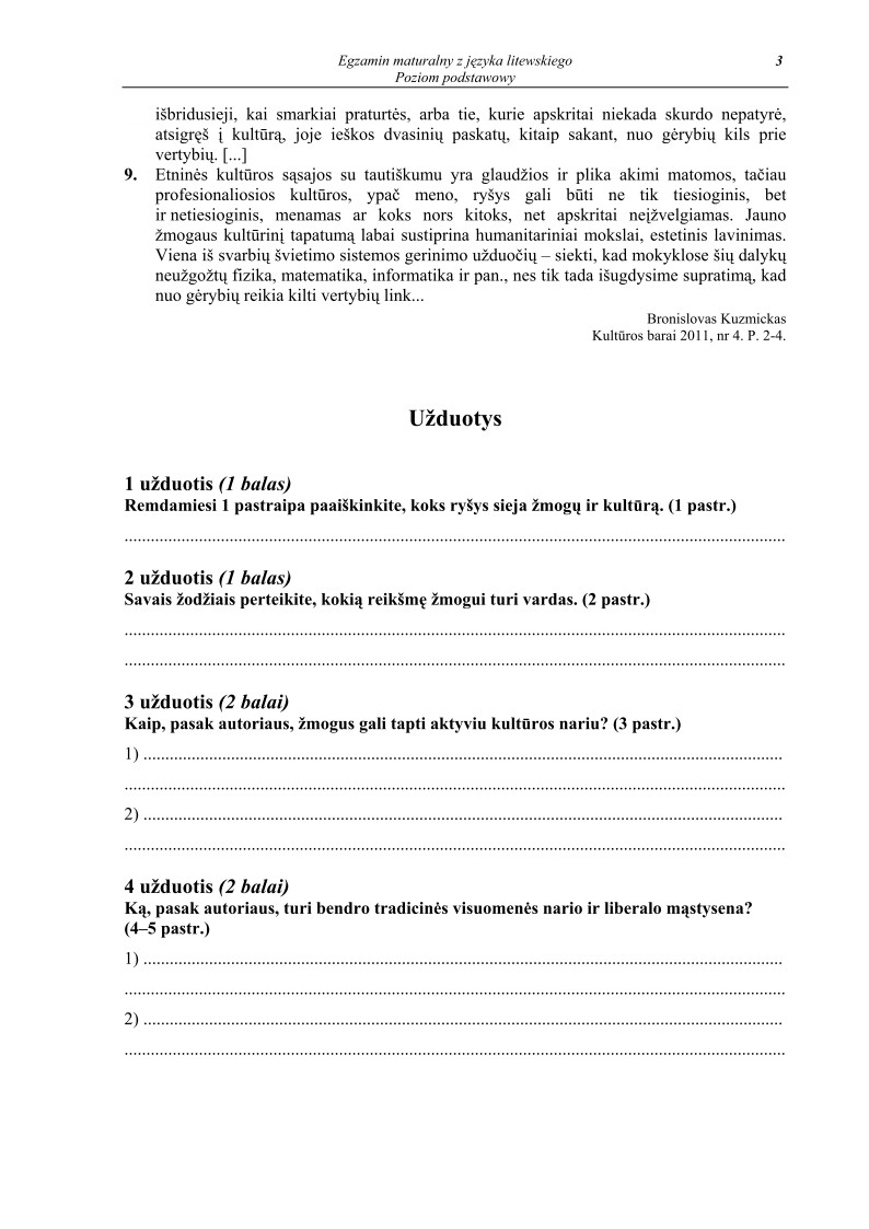 Pytania - język litewski, p. podstawowy, matura 2013-strona-03