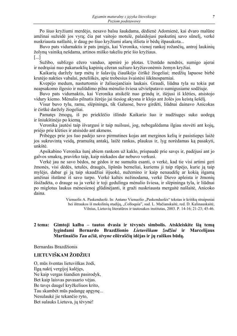 Pytania - język litewski, p. podstawowy, matura 2013-strona-07
