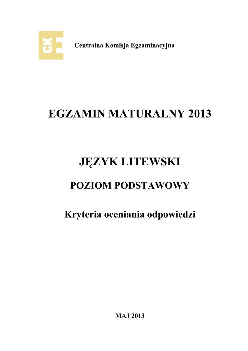 odpowiedzi - j. litewski, p. podstawowy, matura 2013-strona-01