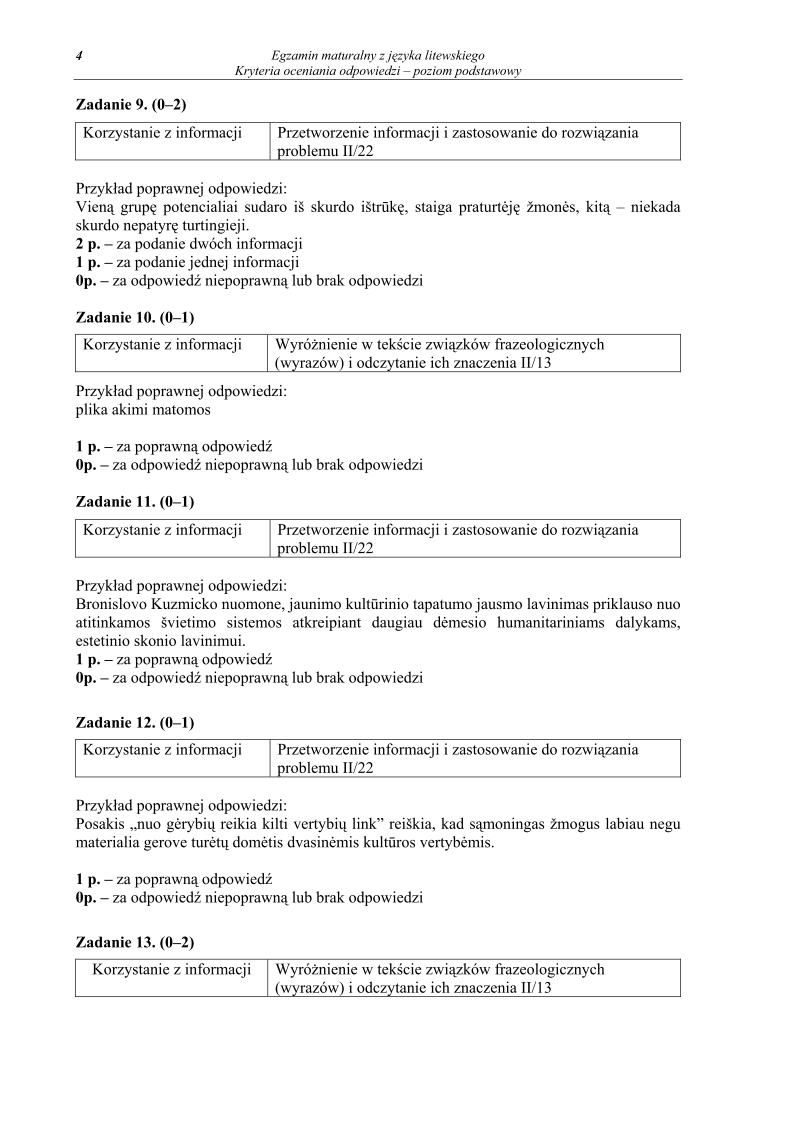 odpowiedzi - j. litewski, p. podstawowy, matura 2013-strona-04