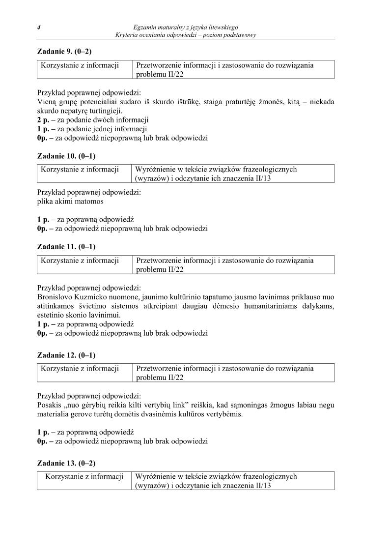 odpowiedzi - j. litewski, p. podstawowy, matura 2013-strona-04