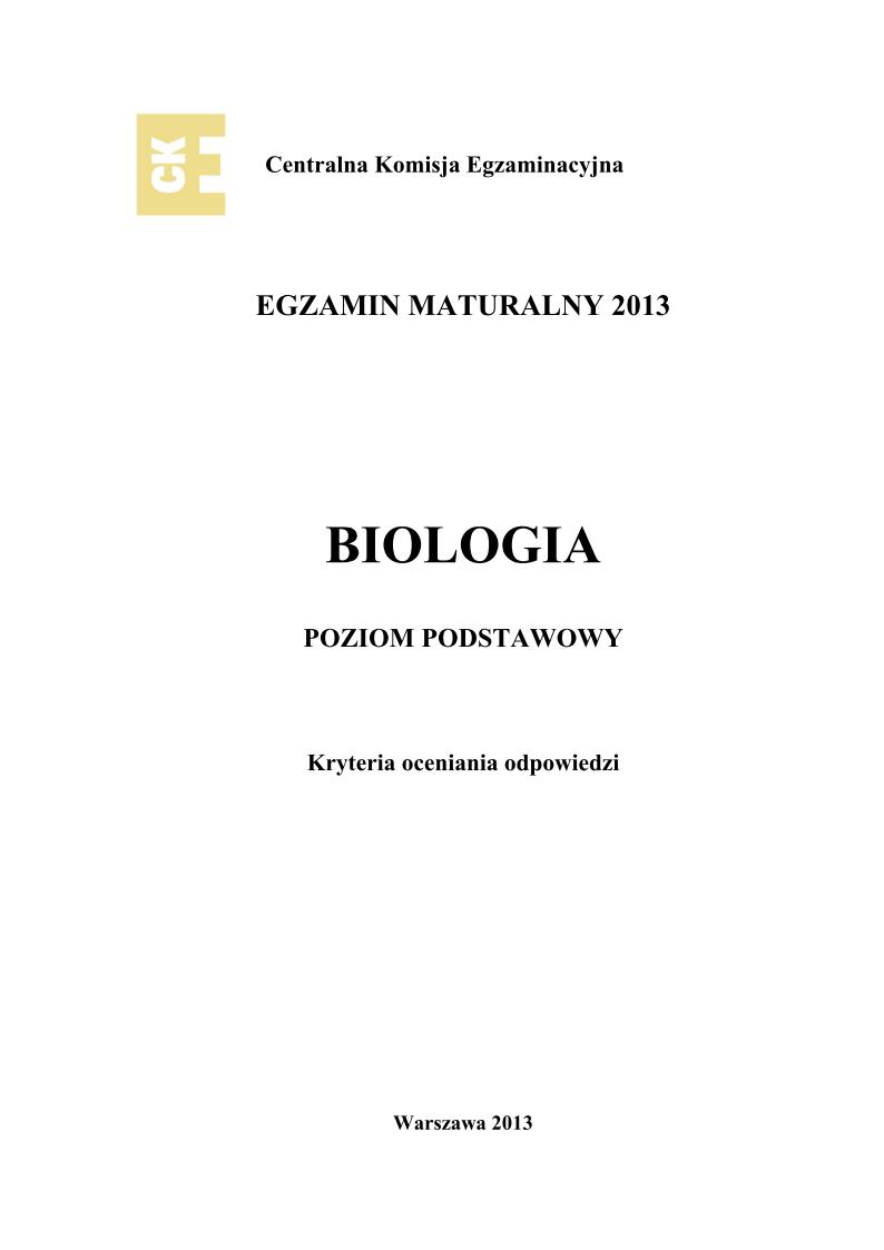 odpowiedzi - biologia, p. podstawowy, matura 2013-strona-01