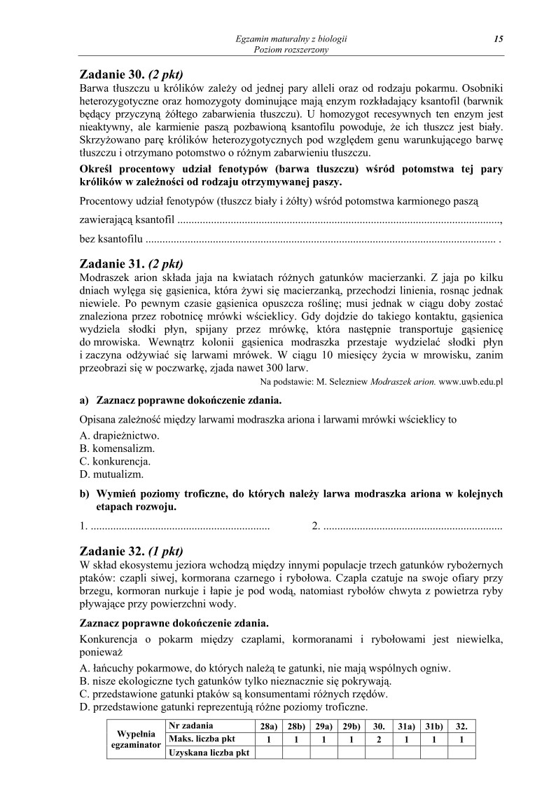 Pytania - biologia, p. rozszerzony, matura 2013-strona-15