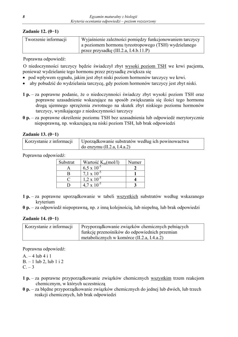 odpowiedzi - biologia, p. rozszerzony, matura 2013-strona-08