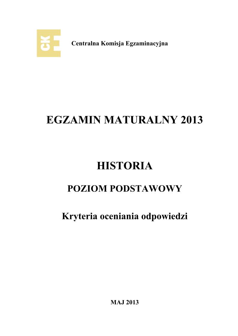 odpowiedzi - historia, p. podstawowy, matura 2013-strona-01