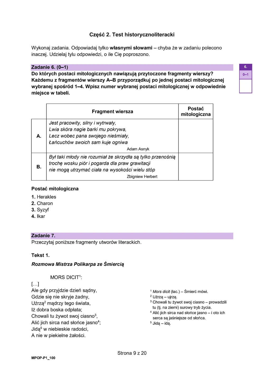 Arkusz 1 – testy - polski podstawowy - matura 2025 - maj - 0009