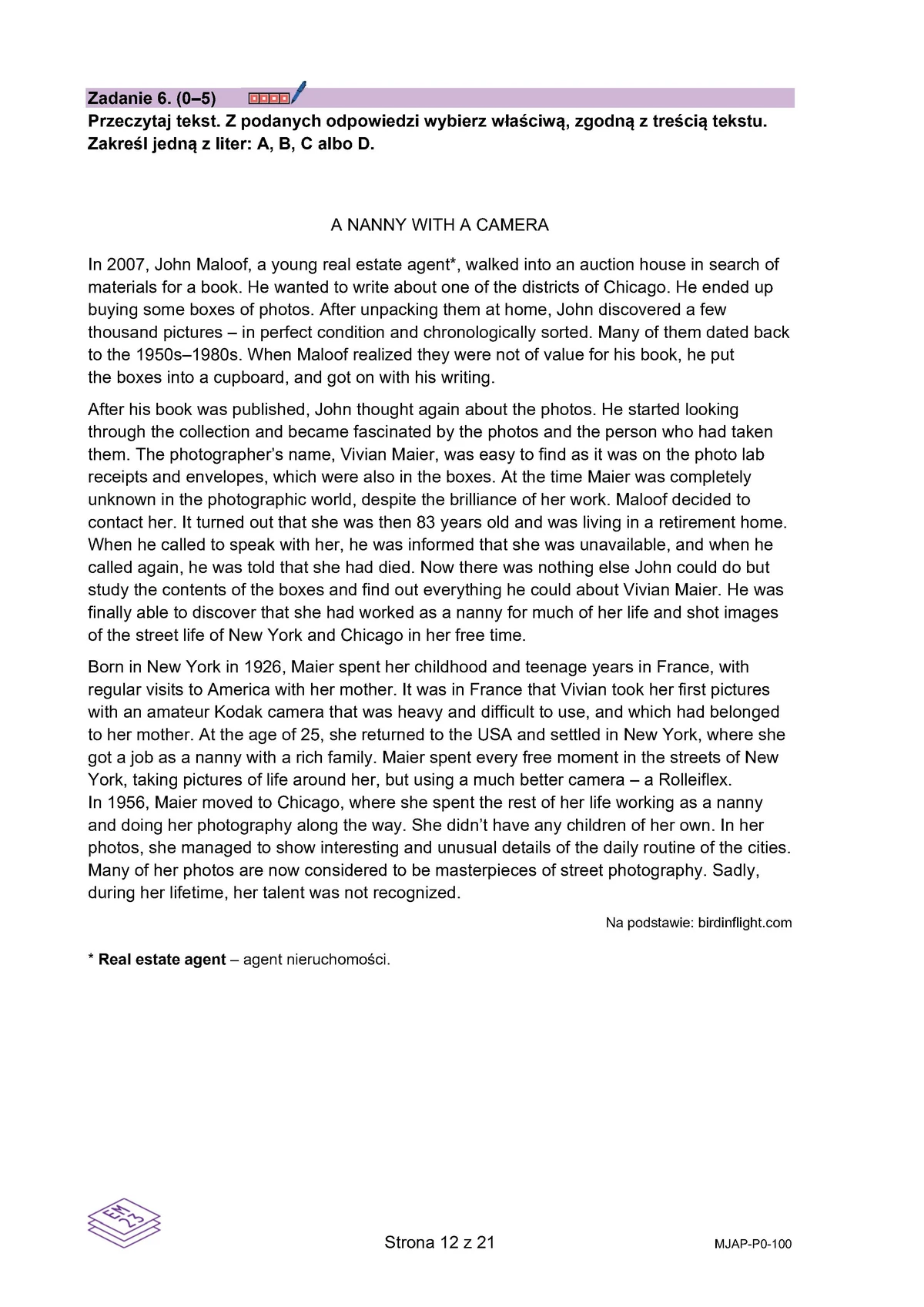 arkusz - angielski podstawowy - matura 2025 - maj - 0012