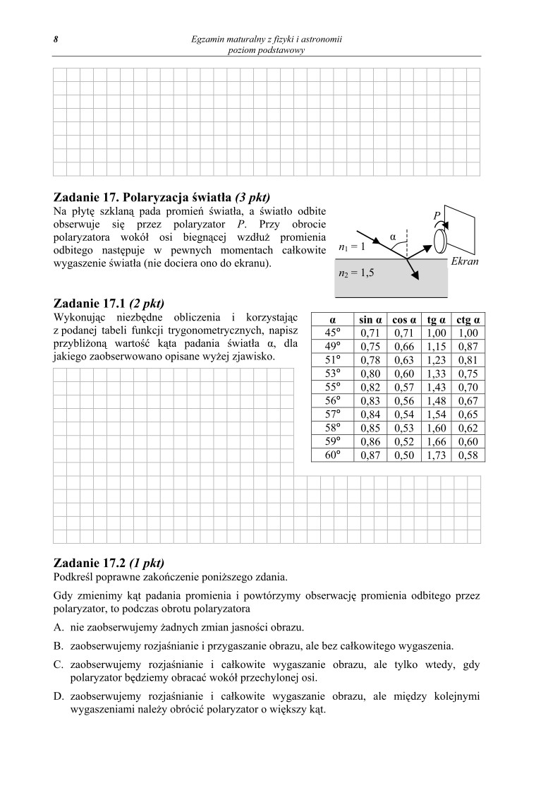 Pytania - fizyka i astronomia, p. podstawowy, matura 2013-strona-08