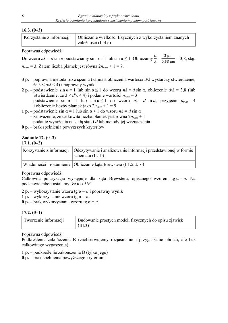 odpowiedzi - fizyka i astronomia, p. podstawowy, matura 2013-strona-06