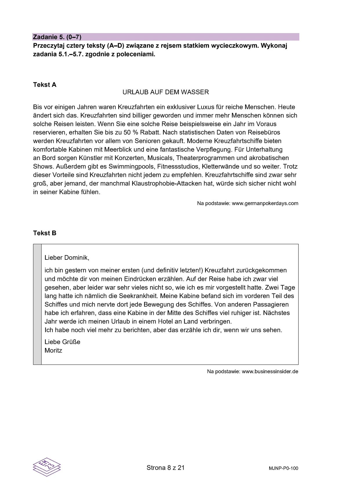 arkusz - niemiecki podstawowy - matura 2025 - maj - 0008