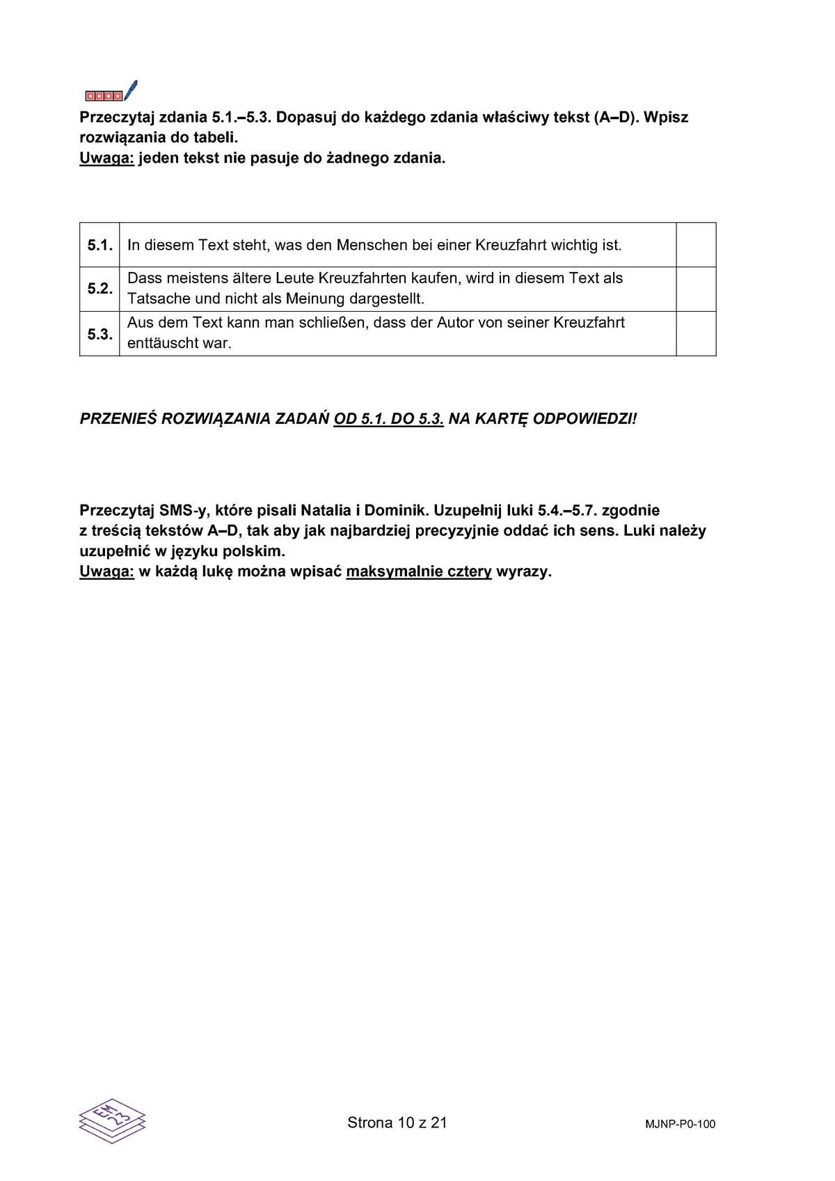 arkusz - niemiecki podstawowy - matura 2025 - maj - 0010