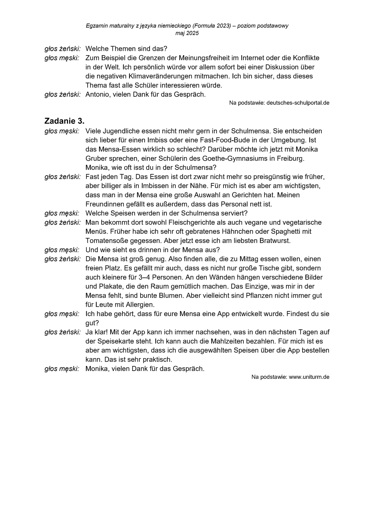 transkrypcja - niemiecki podstawowy - matura 2025 - maj - 0003