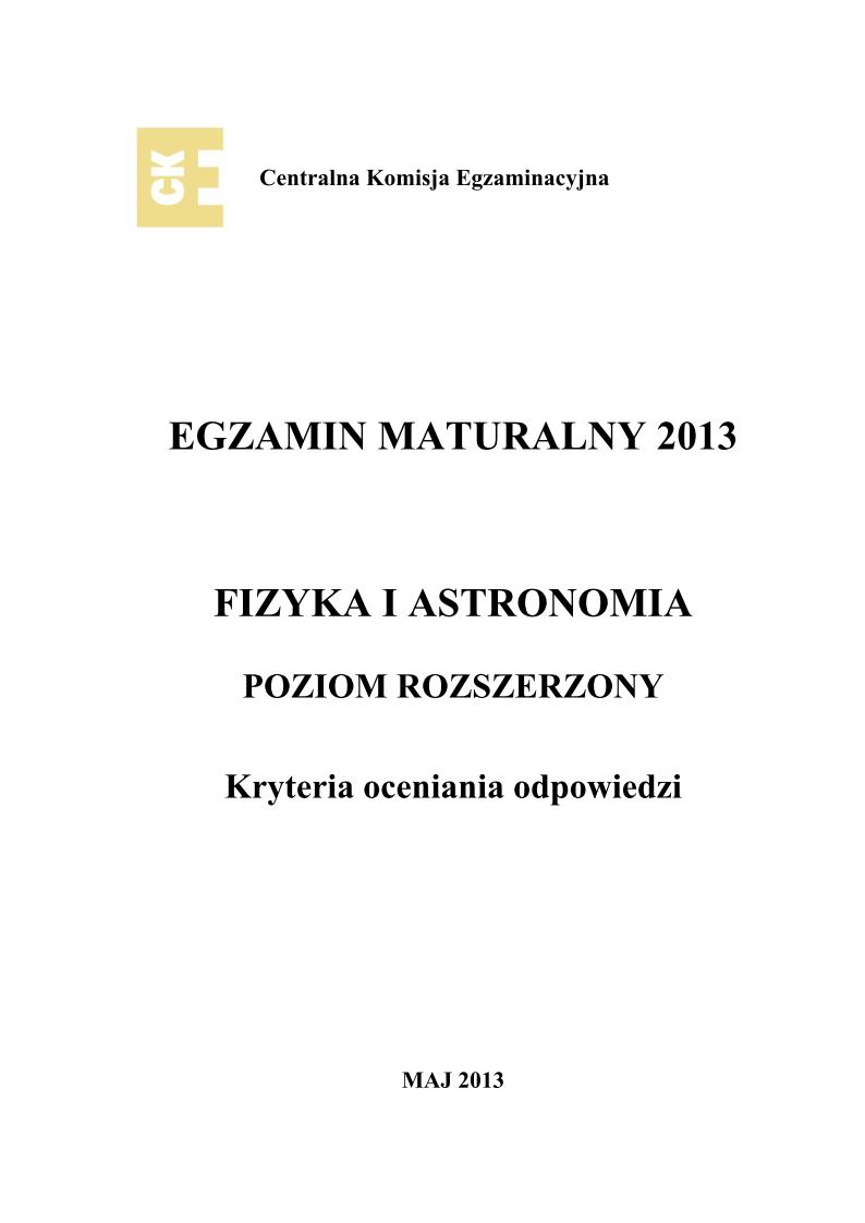 odpowiedzi - fizyka i astronomia, p. rozszerzony, matura 2013-strona-01
