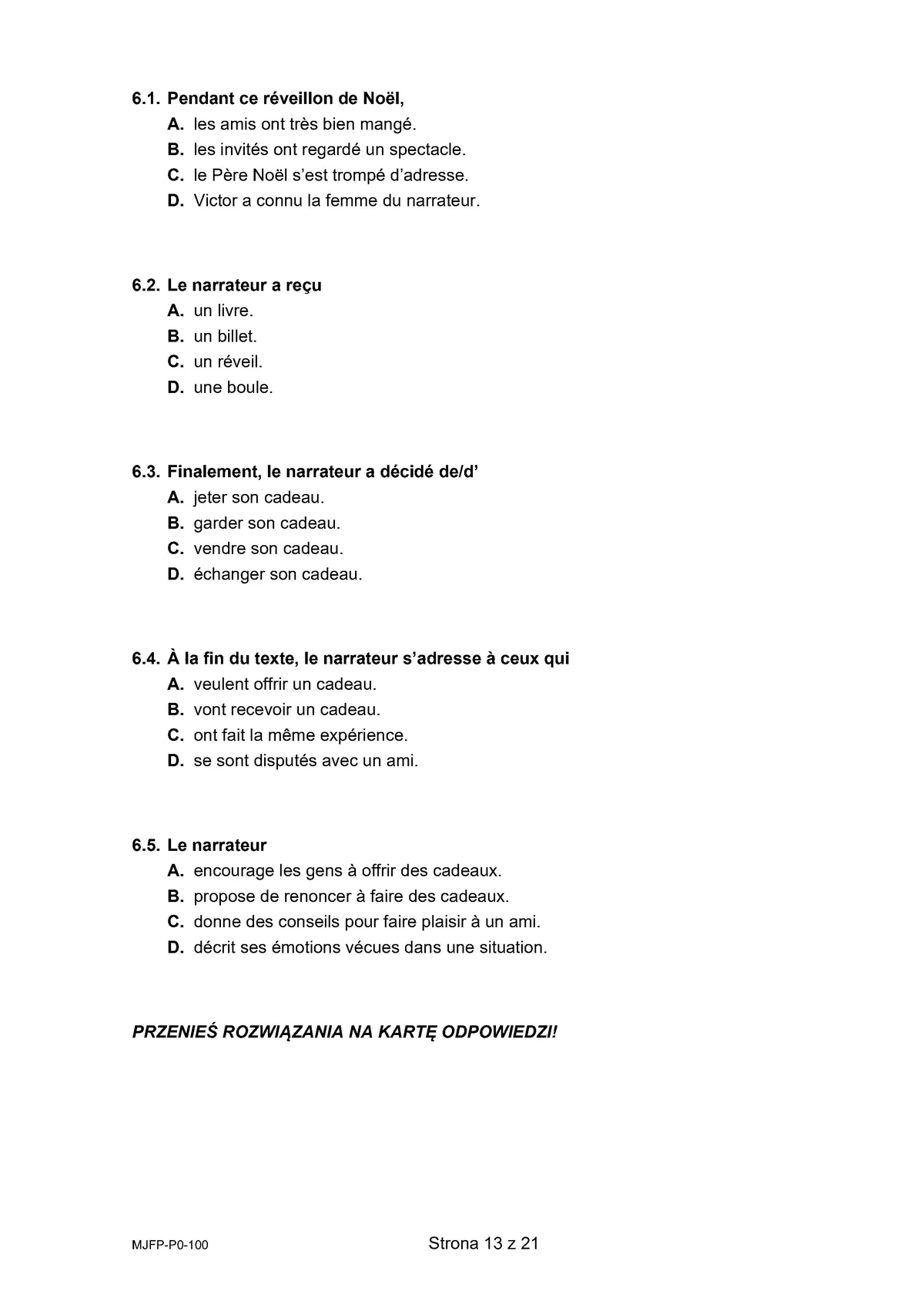 arkusz - francuski podstawowy - matura 2025 - maj - 0013