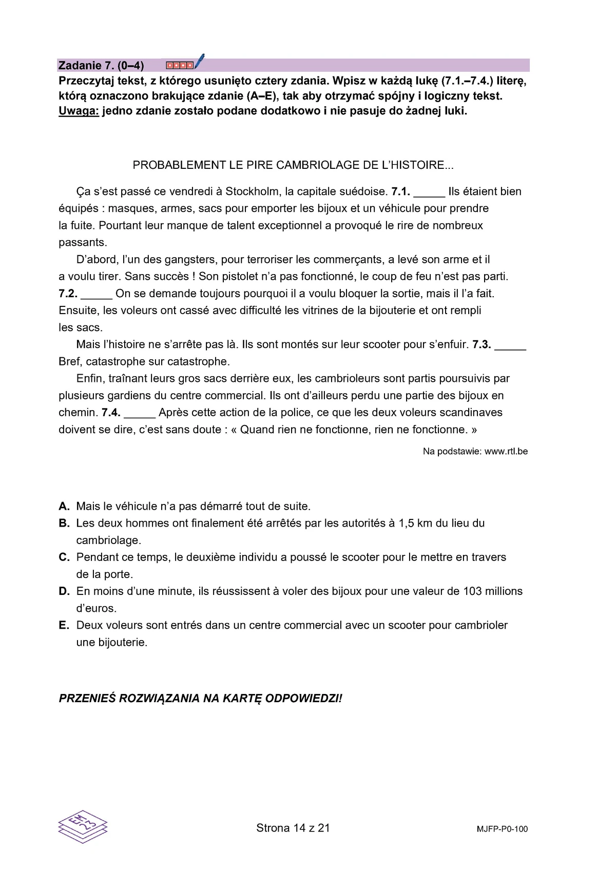 arkusz - francuski podstawowy - matura 2025 - maj - 0014
