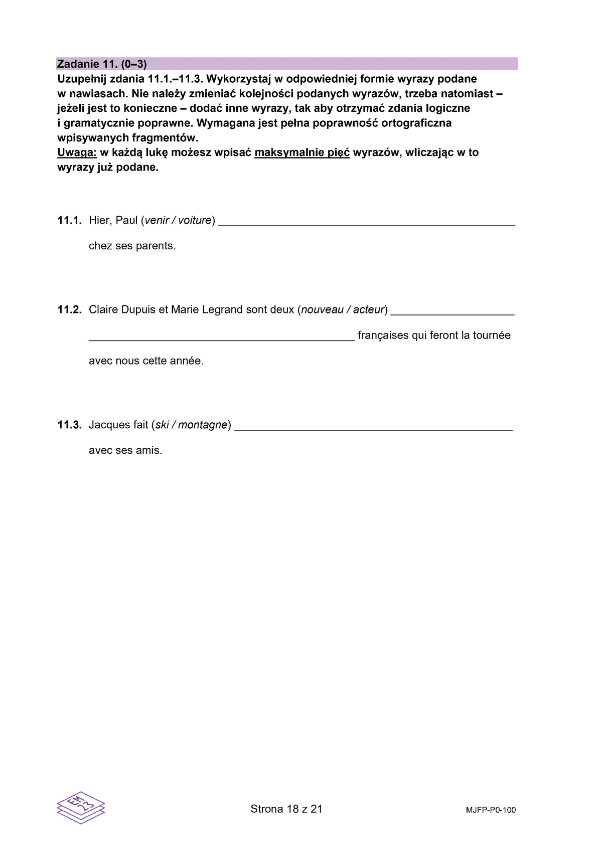 arkusz - francuski podstawowy - matura 2025 - maj - 0018