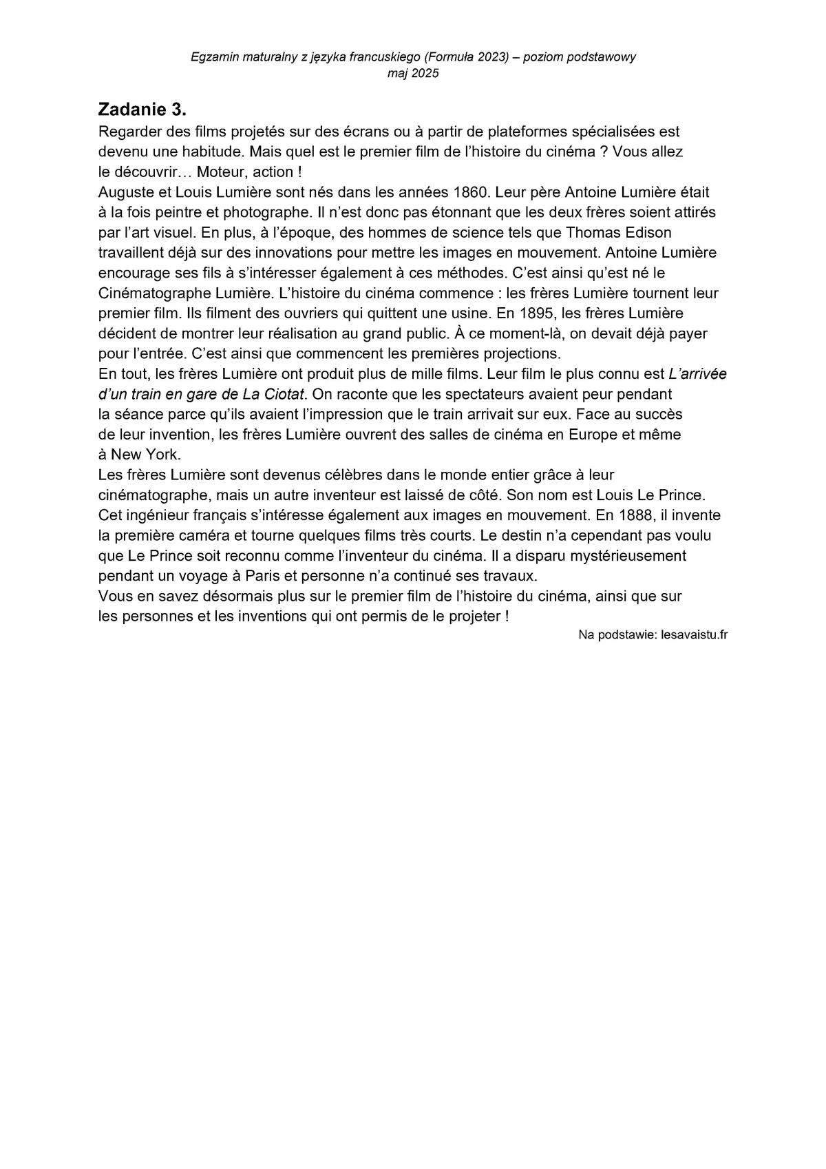 transkrypcja - francuski podstawowy - matura 2025 - maj - 0003