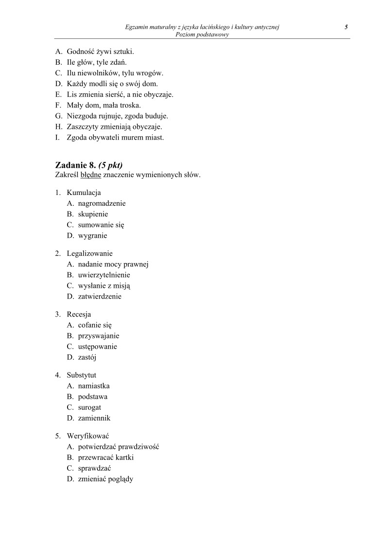 Pytania - j. łaciński i kultura antyczna, p. podstawowy, matura 2013-strona-05
