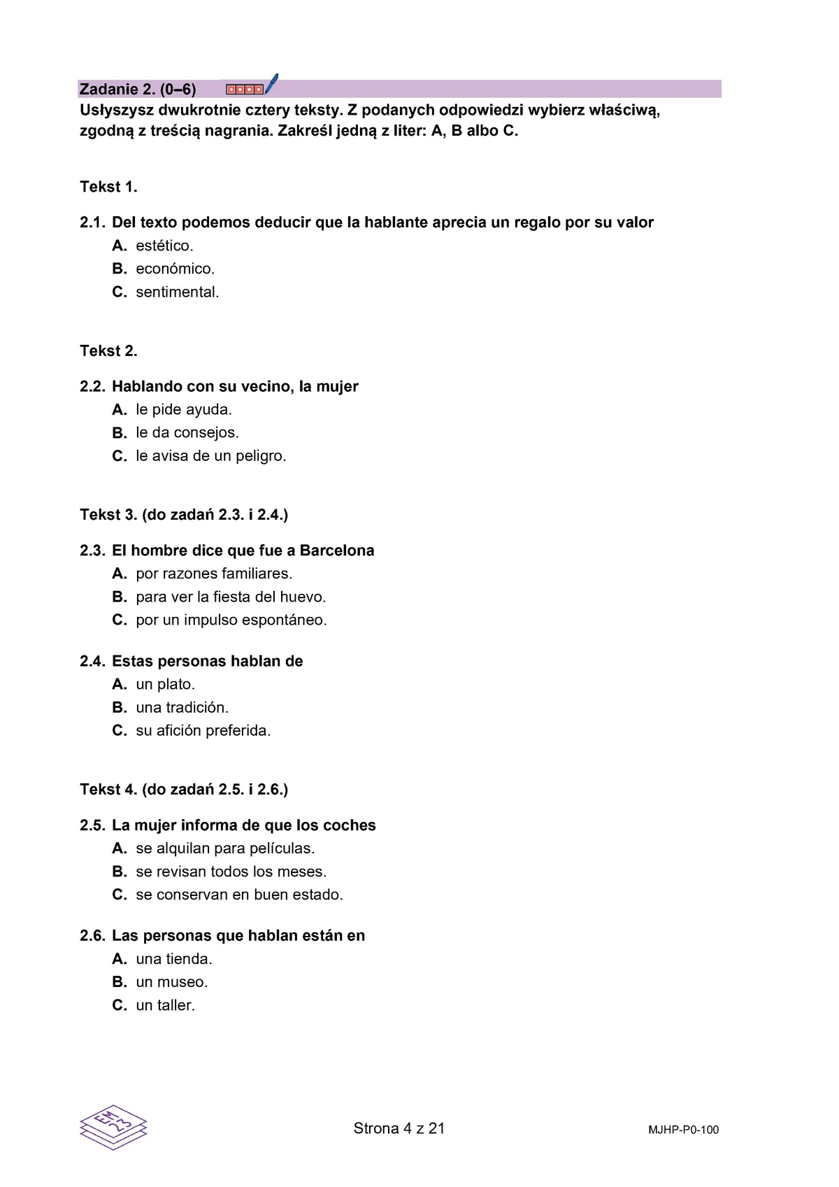 arkusz - hiszpański podstawowy - matura 2025 - maj - 0004