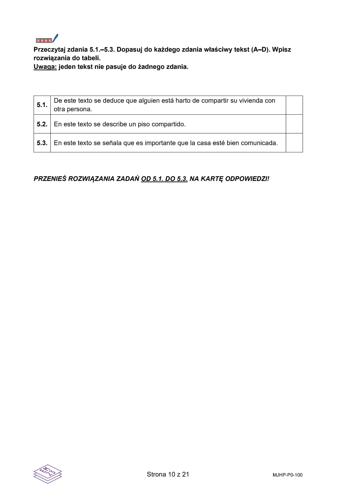 arkusz - hiszpański podstawowy - matura 2025 - maj - 0010