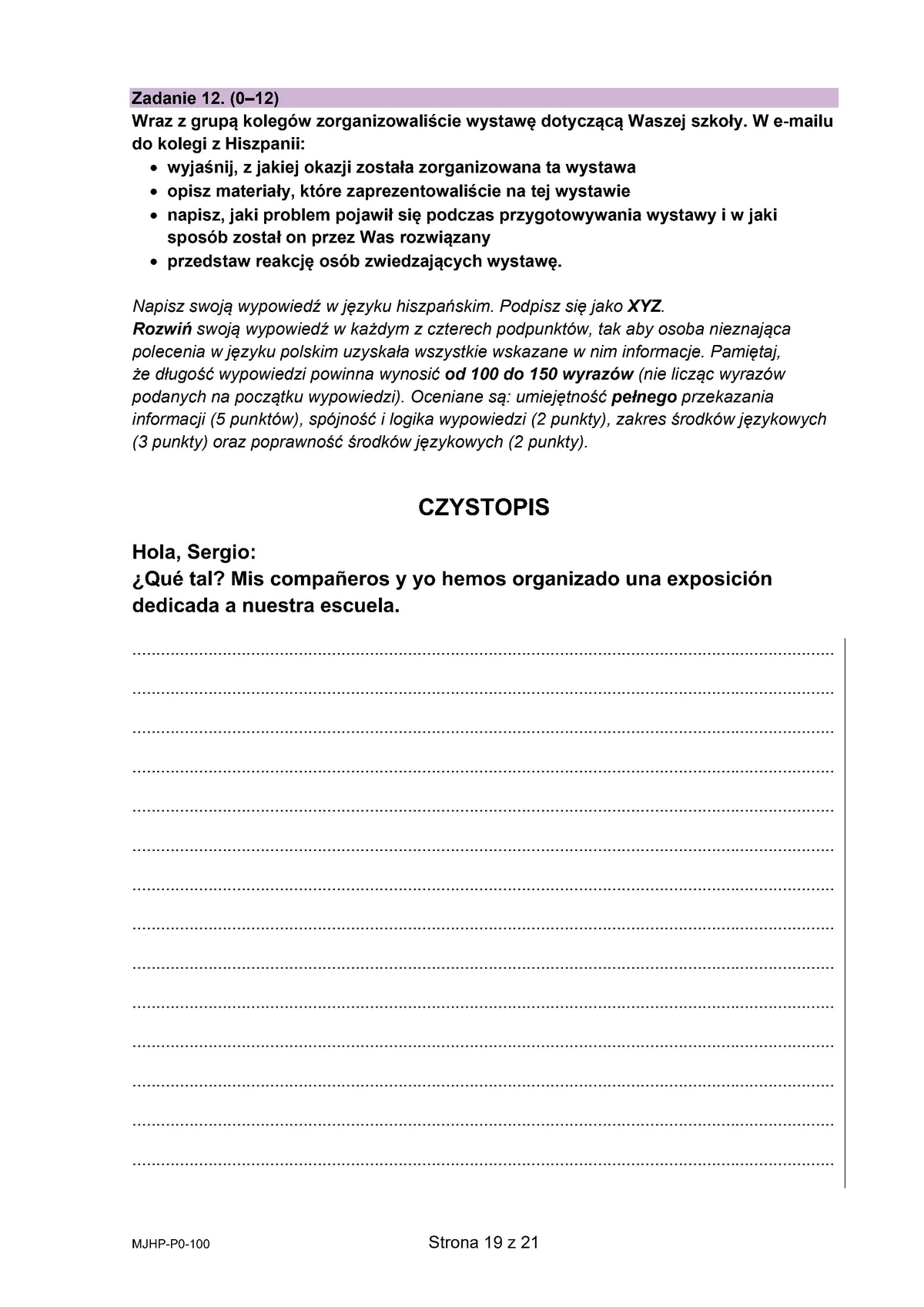 arkusz - hiszpański podstawowy - matura 2025 - maj - 0019