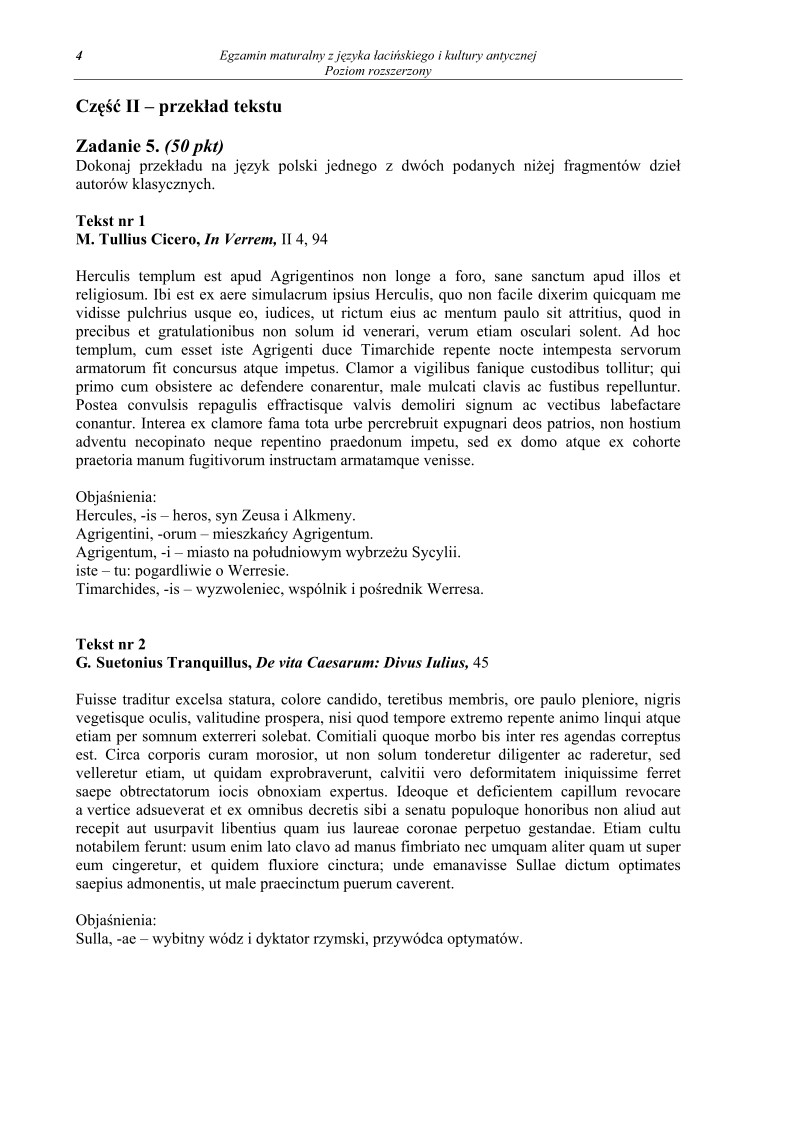 Pytania - j. łaciński i kultura antyczna, p. rozszerzony, matura 2013-strona-04