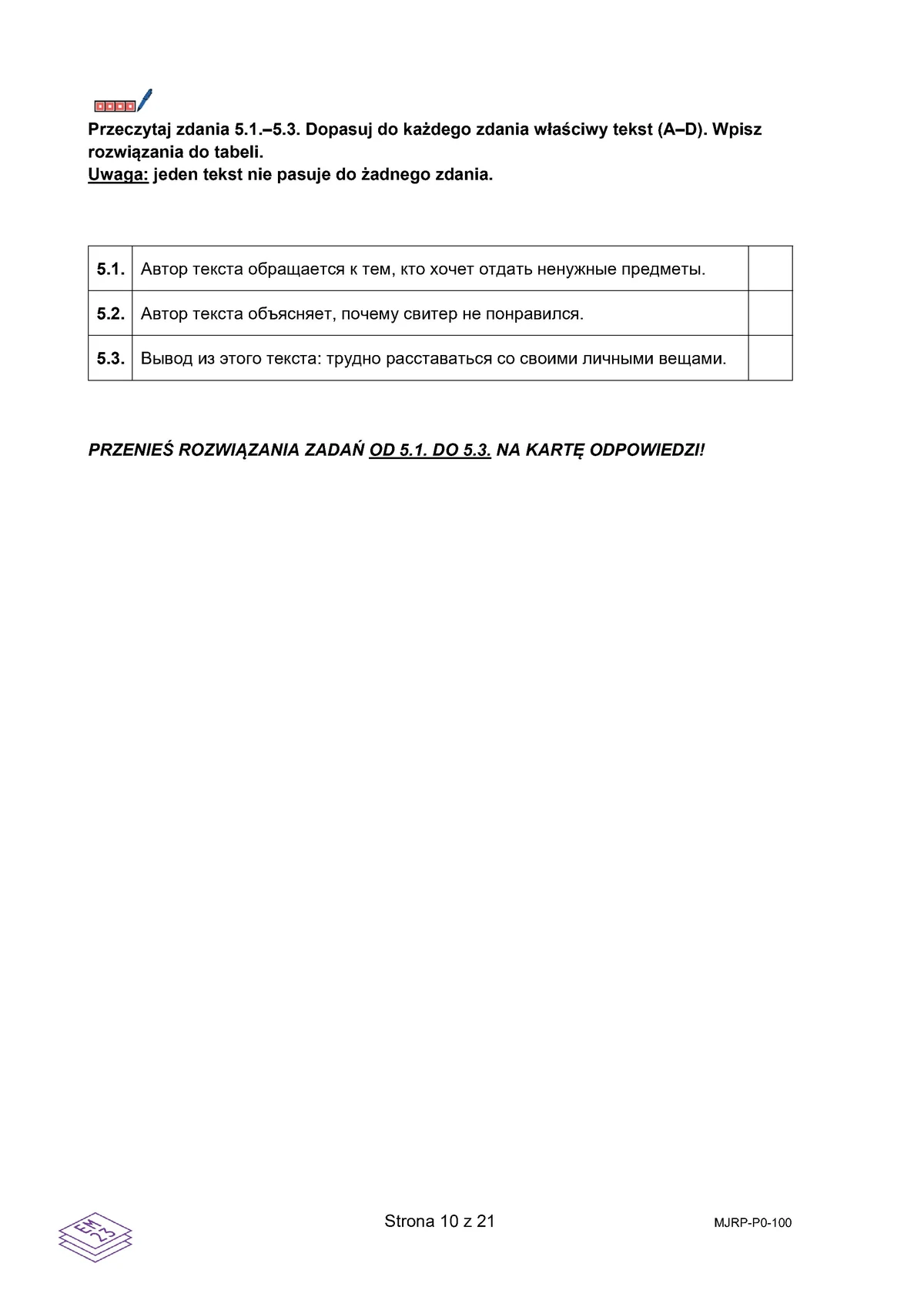 arkusz - rosyjski podstawowy - matura 2025 - maj - 0010