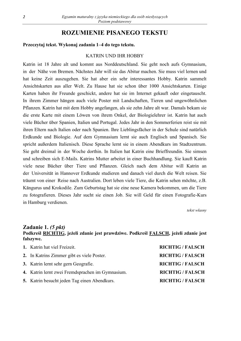 Pytania - j. niemiecki dla niesłyszących, p. podstawowy, matura 2013-strona-02