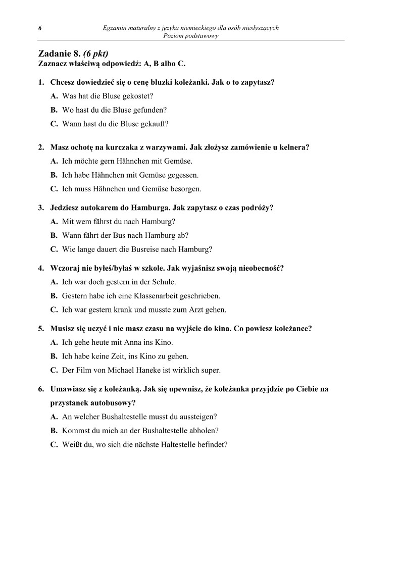 Pytania - j. niemiecki dla niesłyszących, p. podstawowy, matura 2013-strona-06