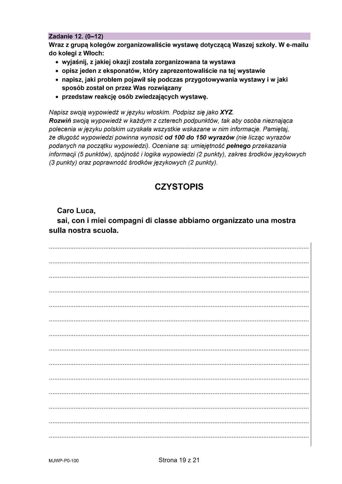 arkusz - włoski podstawowy - matura 2025 - maj - 0019