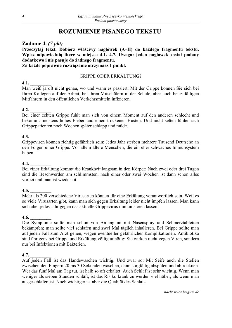 Pytania - j. niemiecki, p. podstawowy, matura 2013-strona-04