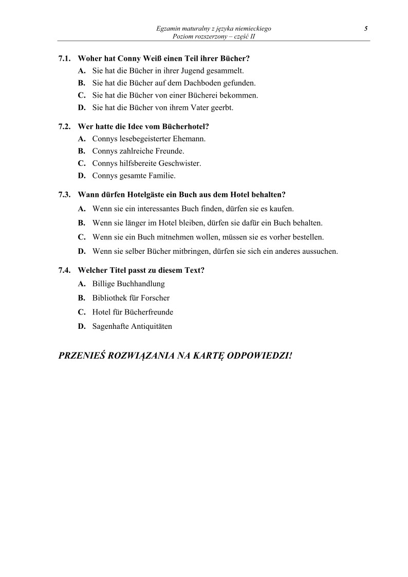 Pytania - j. niemiecki, p. rozszerzony, cz. II, matura 2013-strona-05