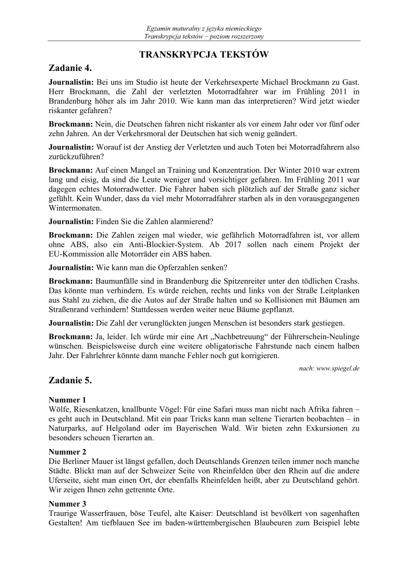 Transkrypcja - j. niemiecki, p. rozszerzony, matura 2013-strona-01
