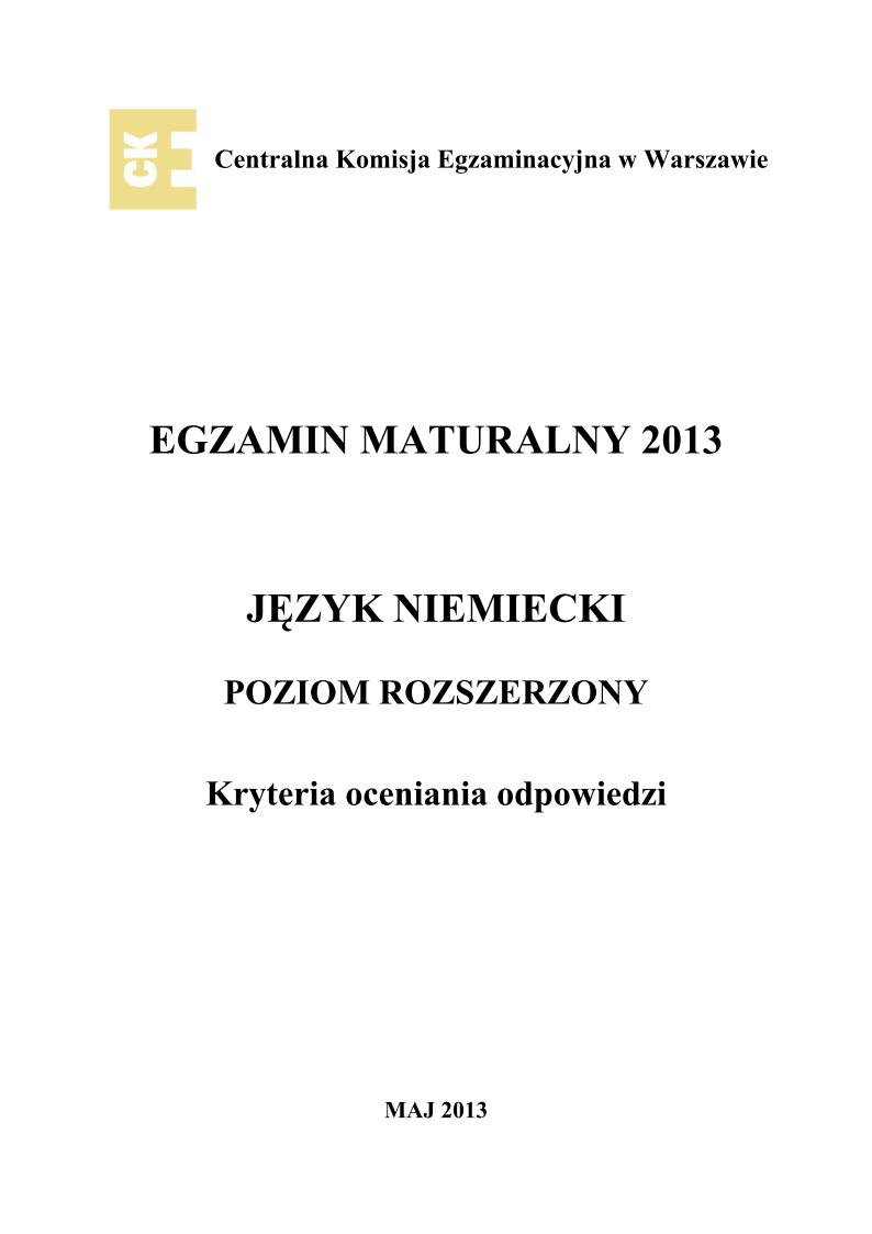 odpowiedzi - j. niemiecki, p. rozszerzony, matura 2013-strona-01