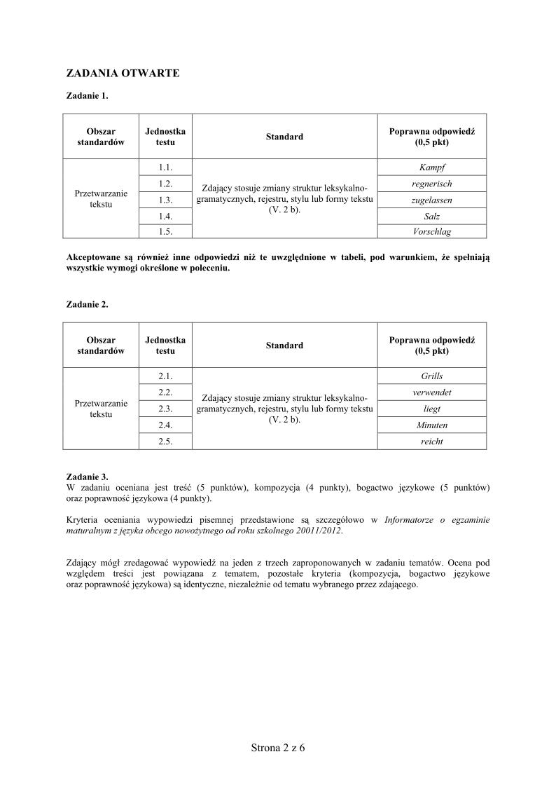 odpowiedzi - j. niemiecki, p. rozszerzony, matura 2013-strona-02