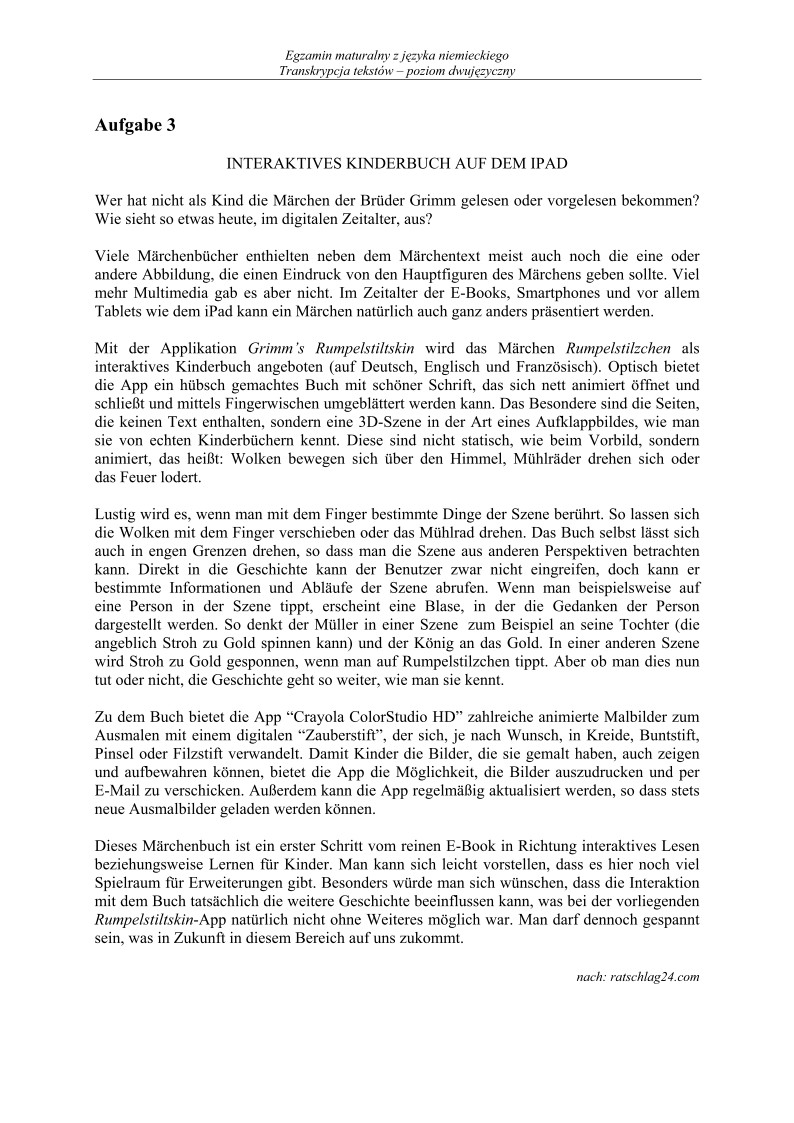 Transkrypcja - j. niemiecki dla absolwentów klas dwujęzycznych, matura 2013-strona-04