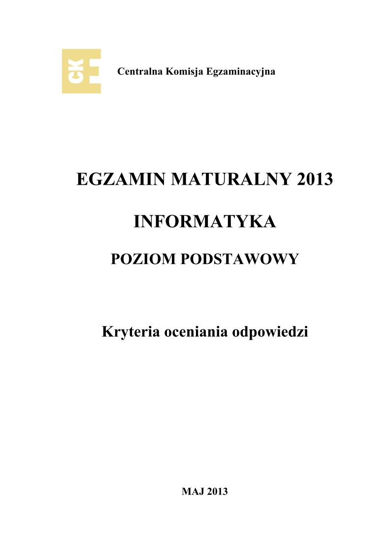 odpowiedzi - informatyka, p. podstawowy, matura 2013-strona-01